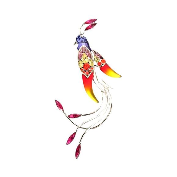 Swarovski "Paradise Banamba Sterling Silver Brooch Pin Figurine Tanzanite - Picture 1 of 10